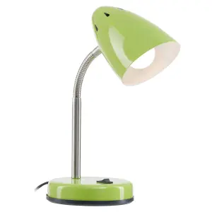 Interiors by Premier Green Table Lamp for Work Desk, Desk Lamp with Conical Lamp Head, Long Lasting Iron Bedside Lamp