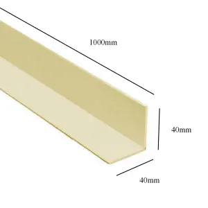 5 x Cream 1 Metre UPVC Plastic Rigid Angle 40 x 40mm Corner Cover Trim 90 Degree