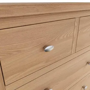 2 Over 3 Chest of Drawers - Pine/MDF - L80 x W40 x H95 cm - Light Oak