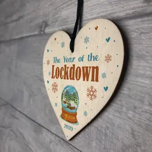 Christmas Tree Decoration Lockdown Memory Gift Wood Heart Christmas Bauble Keepsake