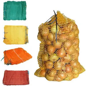 Strong Net Woven Sacks Wood Log Logs Kindling Vegetables Mesh Bags -45cm x 60cm Green 5 pack