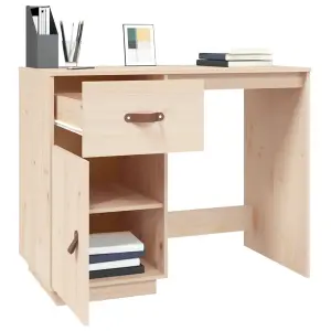 Berkfield Desk 95x50x75 cm Solid Wood Pine