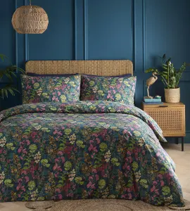 Simply Charlotte Jasmina Teal Floral Duvet Cover Set