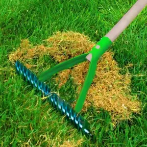 Lawn Aerator Scarifier Head, Effective Manual Lawn Grass Soil Maintenance, Hand Dethatching Rake, Moss Removal Garden Tool