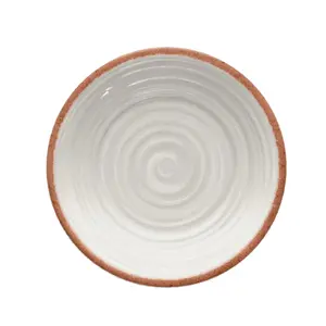 Purely Home Rustic Swirl Ivory Melamine Side Plates - Set of 5