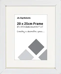 Clay Roberts Photo Picture Frames 8 x 10, White, Pack of 3, Includes Mount for 7 x 5 Prints, Freestanding and Wall Mountable, 10x8