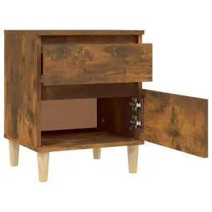 Berkfield Bedside Cabinet Smoked Oak 40x35x50 cm