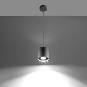 Orbis Aluminium Grey 1 Light Classic Pendant Ceiling Light