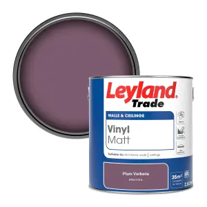 Leyland Trade Vinyl Matt Walls & Ceilings Emulsion Paint Plum Verbena (PPG1179-6) 2.5L