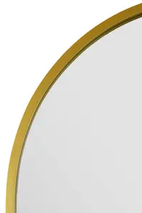 MirrorOutlet Arcus - Gold Framed Arched Garden Wall Mirror 71" X 35" (180CM X 90CM)