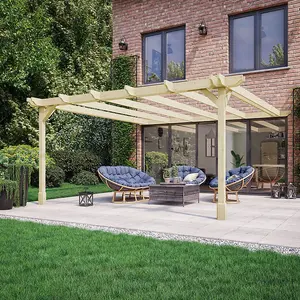 Wall Mounted Double Premium Pergola - Wood - L180 x W300 x H270 cm - Light Green