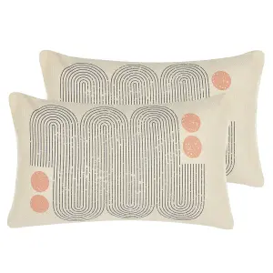 Set of 2 Cushions TIARELLA 30 x 50 cm Geometric Multicolour