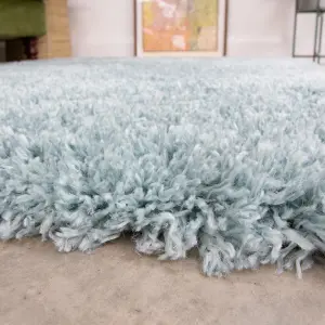 Super Soft Duck Egg Blue Shaggy Area Rug 160x230cm