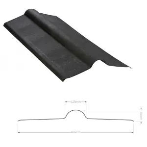 Universal 3mm Black Bitumen Roofing Ridge Verge - BituRidge Plus - 900mm Fits All Brands Of Corrugated Bitumen Roofing Sheets