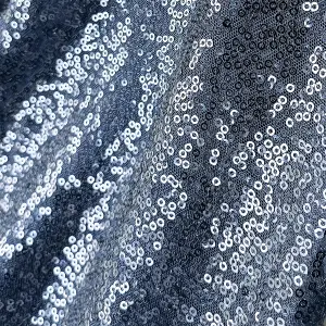 Neel Blue 120 Inch Round Sequin Tablecloth, Navy