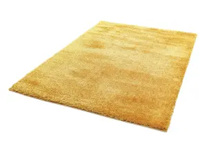 Gold Plain Luxurious Modern Shaggy Easy to clean Rug for Bed Room Living Room and Dining Room-160cm X 230cm