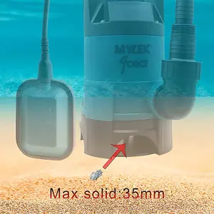 MYLEK Submersible Water Pump Electric 750W for Clean or Dirty Water with Float Switch with 5m Yellow Hose