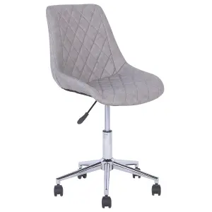 Desk Chair Faux Leather Light Grey MARIBEL