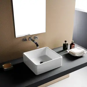 Europa Via 370x370 0th White Ceramic Counter Top Basin