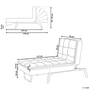 Fabric Chaise Lounge Navy Blue LOIRET