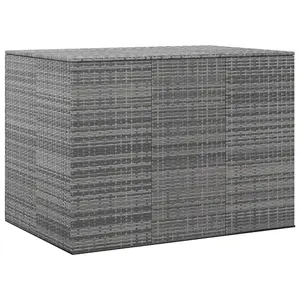 Berkfield Garden Cushion Box PE Rattan 145x100x103 cm Grey