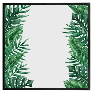 Half botanical border (Picutre Frame) / 16x16" / Black