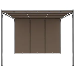 Berkfield Garden Gazebo with Side Curtain 4x3x2.25 m Taupe