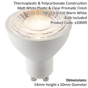 Warm White 6W SMD GU10 LED Light Bulb 250 Lumens Dimmable Indoor & Outdoor Lamp