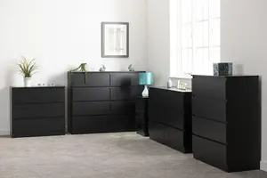 Malvern 4 Drawer Chest Black Recessed Handles