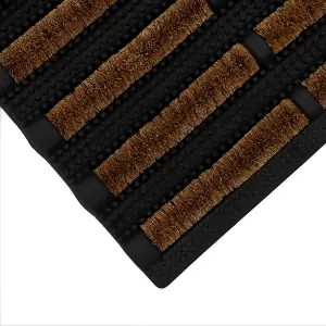 JVL Nimbus Rubber Coir Scraper Tuffscrape Doormat, 40x60cm