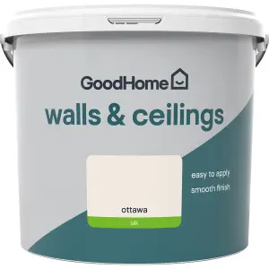 GoodHome Walls & ceilings Ottawa Silk Emulsion paint, 5L