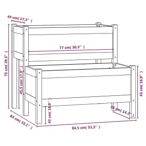 Berkfield Planter 84.5x84x75 cm Solid Wood Pine