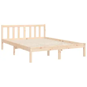 Berkfield Bed Frame with Headboard Small Double Solid Wood