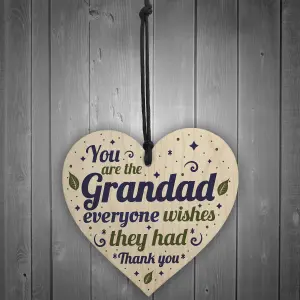 Red Ocean Grandad and Grandma Gifts Handmade Wooden Heart Plaque Grandad Birthday Chrsitmas Gift From Grandchild Gift For Him