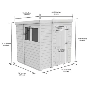 DIY Sheds 7x6 Pent Shed - Double Door Without Windows