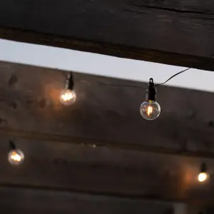 Auraglow Warm White LED Bulb Festoon String Light Set - 2 Lengths (20 bulbs)