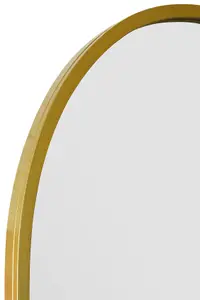 MirrorOutlet Arcus - Gold Framed Arched Full Length Leaner / Wall Mirror 71" X 35" (180CM X 90CM)