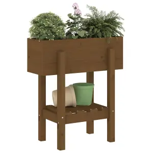 Berkfield Garden Planter Honey Brown 62x30x69 cm Solid Wood Pine