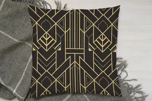 golden lined shape (Cushion) / 60cm x 60cm