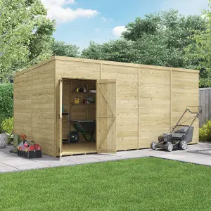 BillyOh Switch Tongue and Groove Pent Wooden Shed - 16x8 Windowless - 15mm Thickness