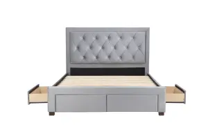 Birlea Woodbury Double Bed Grey Fabric