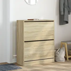 Shoe Cabinet Sonoma Oak 80x34x96.5 cm Engineered Wood