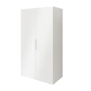 GoodHome Atomia Freestanding High gloss white Particle board Wardrobe (H)1875mm (W)1000mm (D)600mm