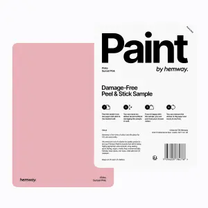 Hemway Chalk Paint Matt A5 Sample, Sunset Pink, Peel & Stick Swatch For Interior Walls Wood