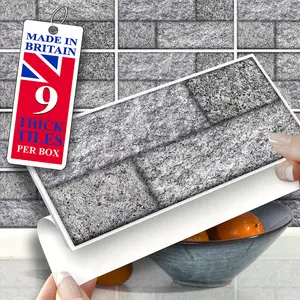 Stick and Go Self Adhesive Stick On Tiles Azul 8" x 4" Box of 8 Apply over any tile, or directly on to the wall