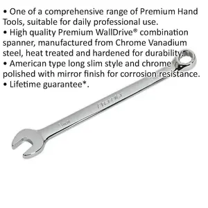 Premium 9mm Steel Combination Spanner with Long Slim Design