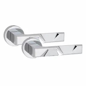 1 Set Nova Design Euro Lock Complete Door Handle Set Thumbturn  Polished Chrome Finish