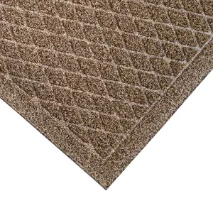 JVL Dirt Defender Scraper Doormat 40x60cm Diamond Beige