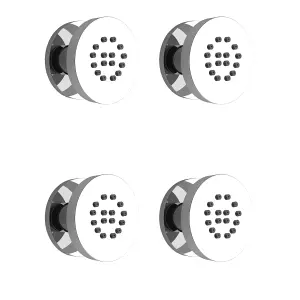 Nes Home Chrome Round 3 Way Concealed Thermostatic Shower Mixer Valve Shower Head Handset Body Jets Set