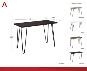 Owen Retro Office Writing Desk in Walnut Look